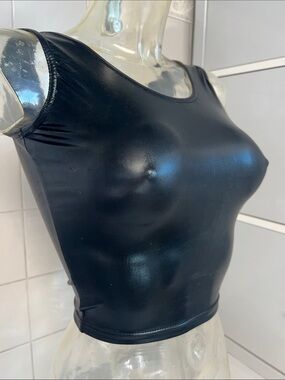 Wet Look Spandex Tight Tank Top S NWT BalTogs